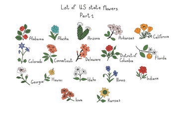 US state flowers - 478361164