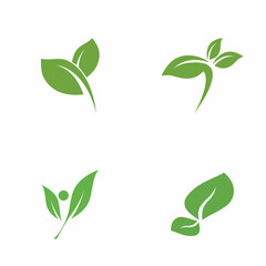 Leaf icon Vector Illustration design Logo template