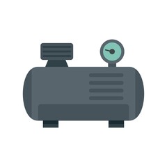 Tank air compressor icon flat isolated vector