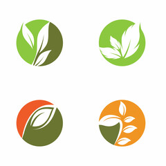 Leaf icon Vector Illustration design Logo template