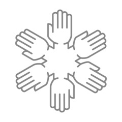 Fototapeta premium Teamwork line icon. Togetherness, support, partnership symbol