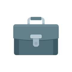 Leather briefcase icon flat isolated vector