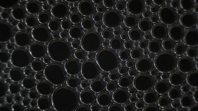 Stunning Physical processes of the microworld. Cellular structure under a microscope. Repulsive and attractive forces, surface tension