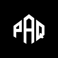 PAQ letter logo design with polygon shape. PAQ polygon and cube shape logo design. ZZZ hexagon vector logo template white and black colors. PAQ monogram, business and real estate logo.