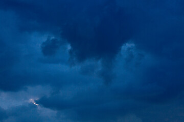 Naklejka na ściany i meble dark blue sky evening after rain