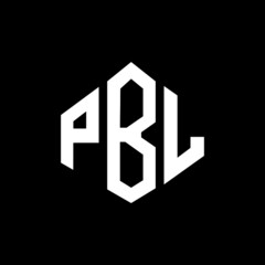 PBL letter logo design with polygon shape. PBL polygon and cube shape logo design. PBL hexagon vector logo template white and black colors. PBL monogram, business and real estate logo.