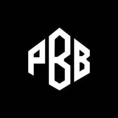 PBB letter logo design with polygon shape. PBB polygon and cube shape logo design. PBB hexagon vector logo template white and black colors. PBB monogram, business and real estate logo.