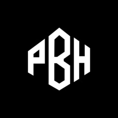 PBH letter logo design with polygon shape. PBH polygon and cube shape logo design. PBH hexagon vector logo template white and black colors. PBH monogram, business and real estate logo.
