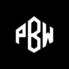 PBW letter logo design with polygon shape. PBW polygon and cube shape logo design. PBW hexagon vector logo template white and black colors. PBW monogram, business and real estate logo.