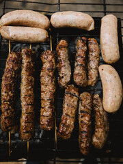 sausages on the grill