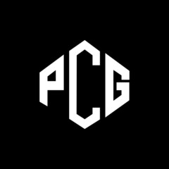 PCG letter logo design with polygon shape. PCG polygon and cube shape logo design. PCG hexagon vector logo template white and black colors. PCG monogram, business and real estate logo.