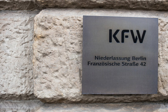 berlin,berlin /germany - 20 10 2021: a sign of the kfw bank in berlin