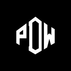 PDW letter logo design with polygon shape. PDW polygon and cube shape logo design. PDW hexagon vector logo template white and black colors. PDW monogram, business and real estate logo.