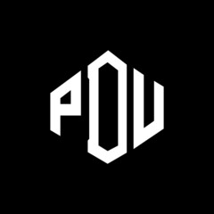 PDU letter logo design with polygon shape. PDU polygon and cube shape logo design. PDU hexagon vector logo template white and black colors. PDU monogram, business and real estate logo.