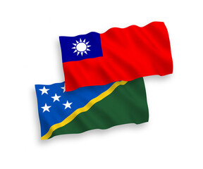 Flags of Solomon Islands and Taiwan on a white background