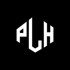PLH letter logo design with polygon shape. PLH polygon and cube shape logo design. PLH hexagon vector logo template white and black colors. PLH monogram, business and real estate logo.