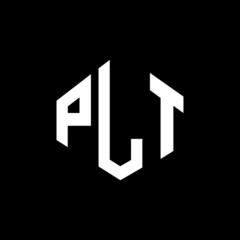 PLT letter logo design with polygon shape. PLT polygon and cube shape logo design. PLT hexagon vector logo template white and black colors. PLT monogram, business and real estate logo.