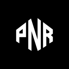 PNR letter logo design with polygon shape. PNR polygon and cube shape logo design. PNR hexagon vector logo template white and black colors. PNR monogram, business and real estate logo.