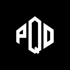 PQO letter logo design with polygon shape. PQO polygon and cube shape logo design. PQO hexagon vector logo template white and black colors. PQO monogram, business and real estate logo.