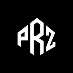 PRZ letter logo design with polygon shape. PRZ polygon and cube shape logo design. PRZ hexagon vector logo template white and black colors. PRZ monogram, business and real estate logo.