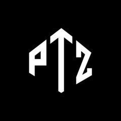 PTZ letter logo design with polygon shape. PTZ polygon and cube shape logo design. PTZ hexagon vector logo template white and black colors. PTZ monogram, business and real estate logo.