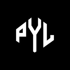 PYL letter logo design with polygon shape. PYL polygon and cube shape logo design. PYL hexagon vector logo template white and black colors. PYL monogram, business and real estate logo.