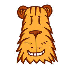Tiger illustration for cartoon logo or chinese new year stickers. - 478365987