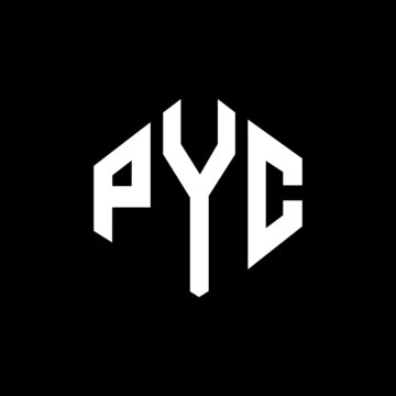 PYC letter logo design with polygon shape. PYC polygon and cube shape logo design. PYC hexagon vector logo template white and black colors. PYC monogram, business and real estate logo.
