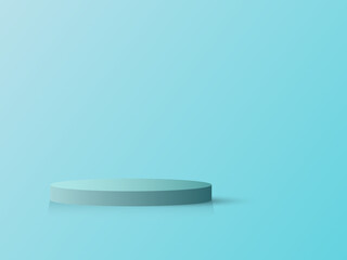 Podium on a light blue background for product presentation. Vector.