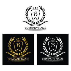 Letter B Tooth Dental Clinic  vector template  Dentist logo company 