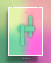 Poster covers with color vibrant gradient background. Trendy modern design. Vector templates for placards, banners, flyers, presentations and reports. Vector illustration. Eps10