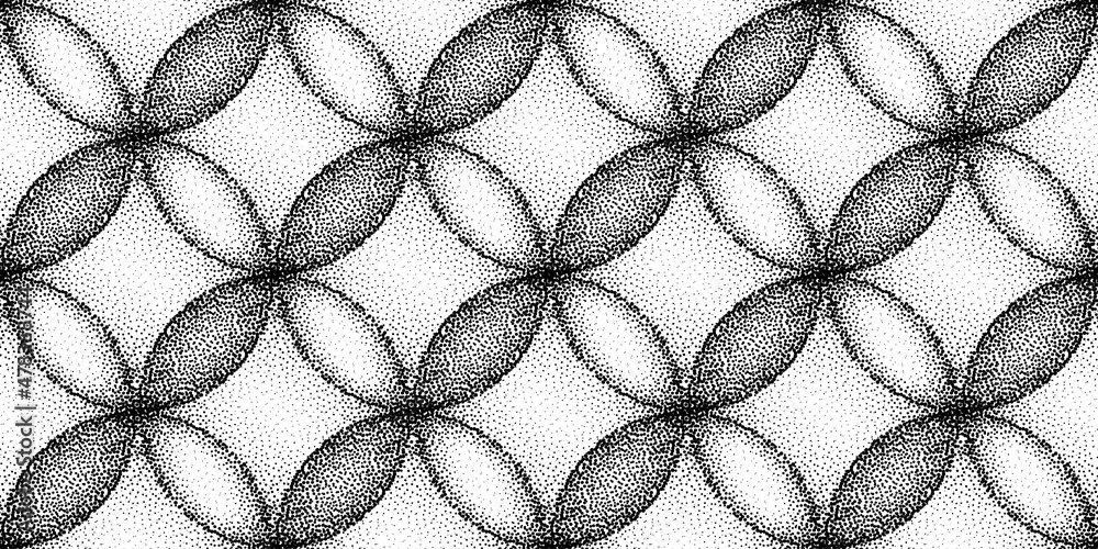 Wall mural dotwork circles seamless pattern background. sand grain effect. black noise stipple dots texture. ab
