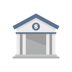 Bank icon flat isolated vector