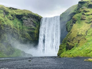 Deurstickers The Amazing Skogafoss Waterfall in Iceland © Claudia Egger