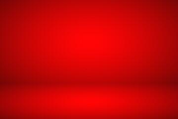 Fototapeta Empty red studio abstract background with spotlight effect. Product showcase backdrop. obraz