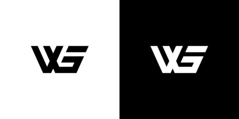 Fototapeta Modern and elegant WS initials logo design 3 obraz