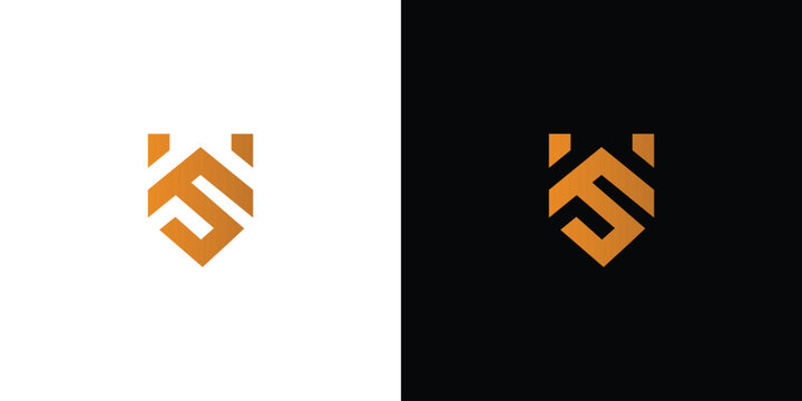 Modern and elegant WS initials logo design 1