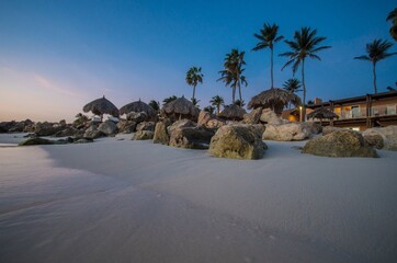 Naklejka premium beach at sunset