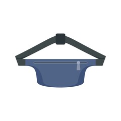 Waist bag pack icon flat isolated vector