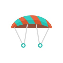 Parachute icon flat isolated vector
