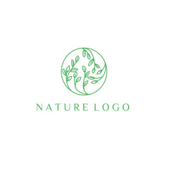 green nature logo on white background