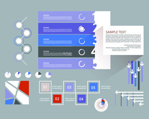 Set elements of infographics, vector illustration template