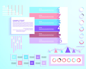 Set elements of infographics for business presentation, vector illustration template