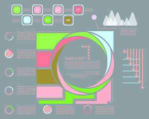 Set elements of infographics for business presentation, vector illustration template