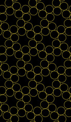 Black background with circles seamless pattern