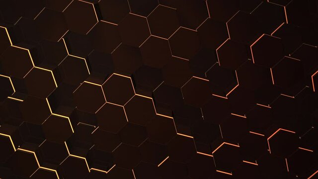 Dark brown hex grid background, abstract business, corporate and futuristic style background