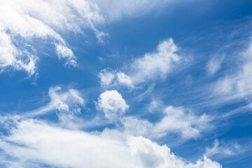 Cirrus and Stratus clouds in dramatic blue sky over Cape Town