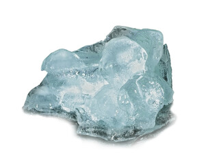 Chunks of ice on reflective surface