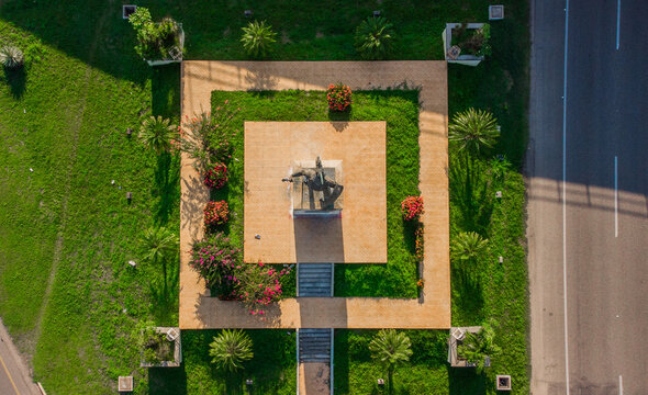 Monumento Tabscoob Vista a&eacute;rea en Villahermosa Tabasco /.  Park Mexico Tabasco Drone 