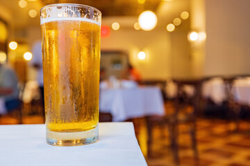 Close up shot of a cold beer